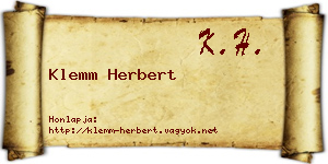 Klemm Herbert névjegykártya